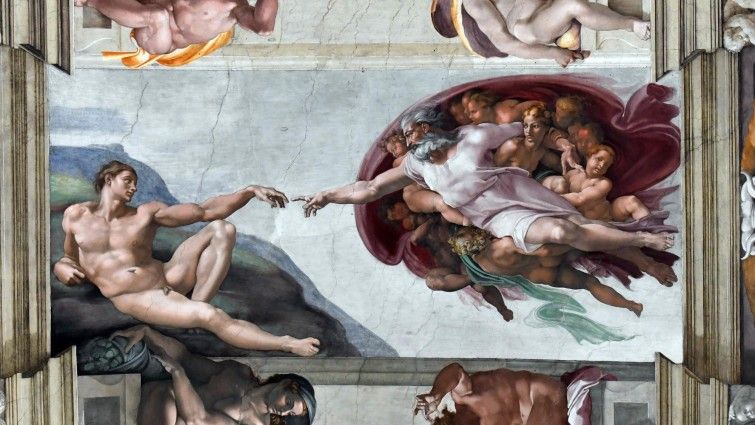 Michelangelos Bild von Adam und Gott.jpg